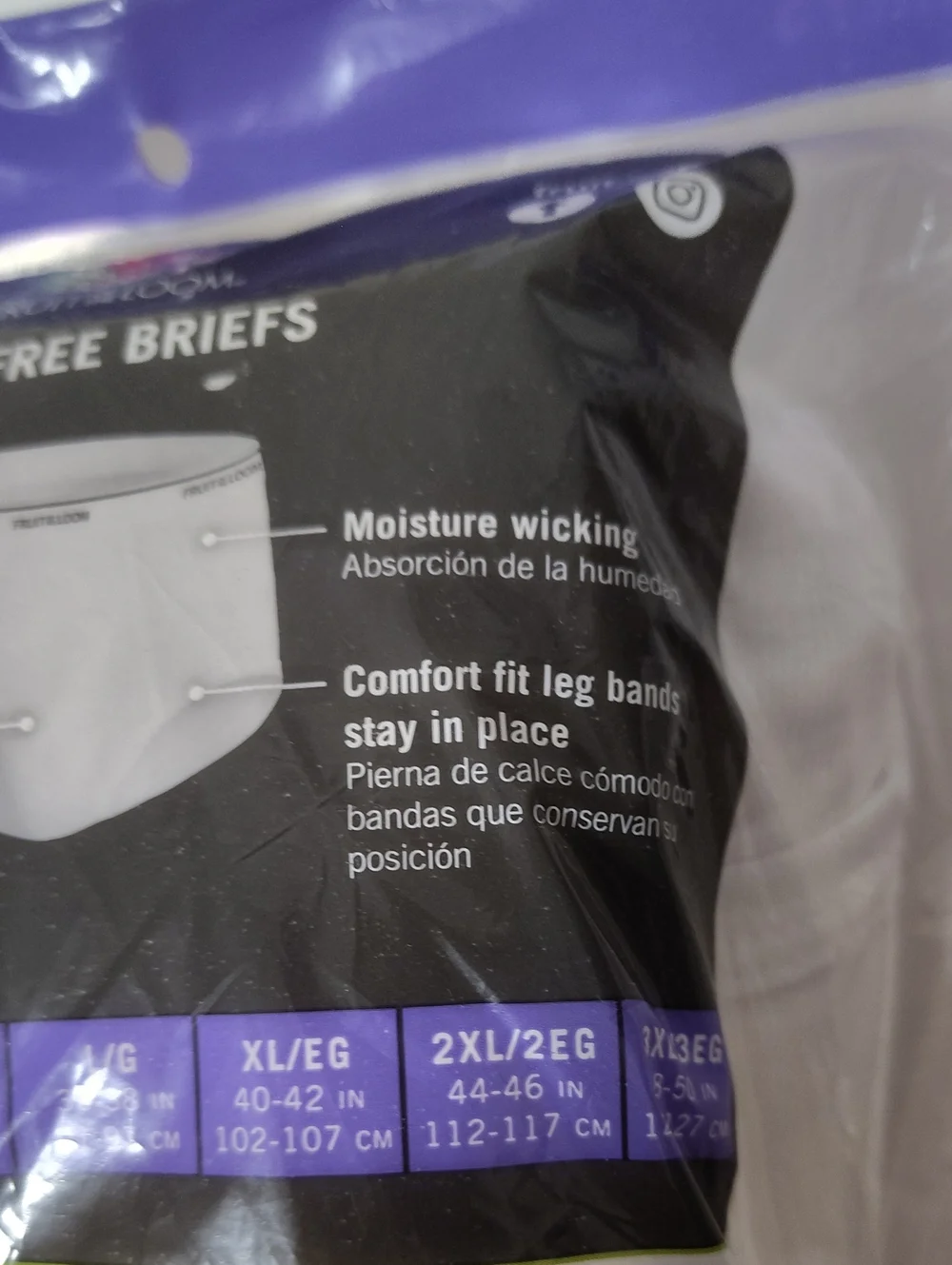 Fruit of the Loom Men’s  Full Cut White Briefs - 6 Pack - Size XL